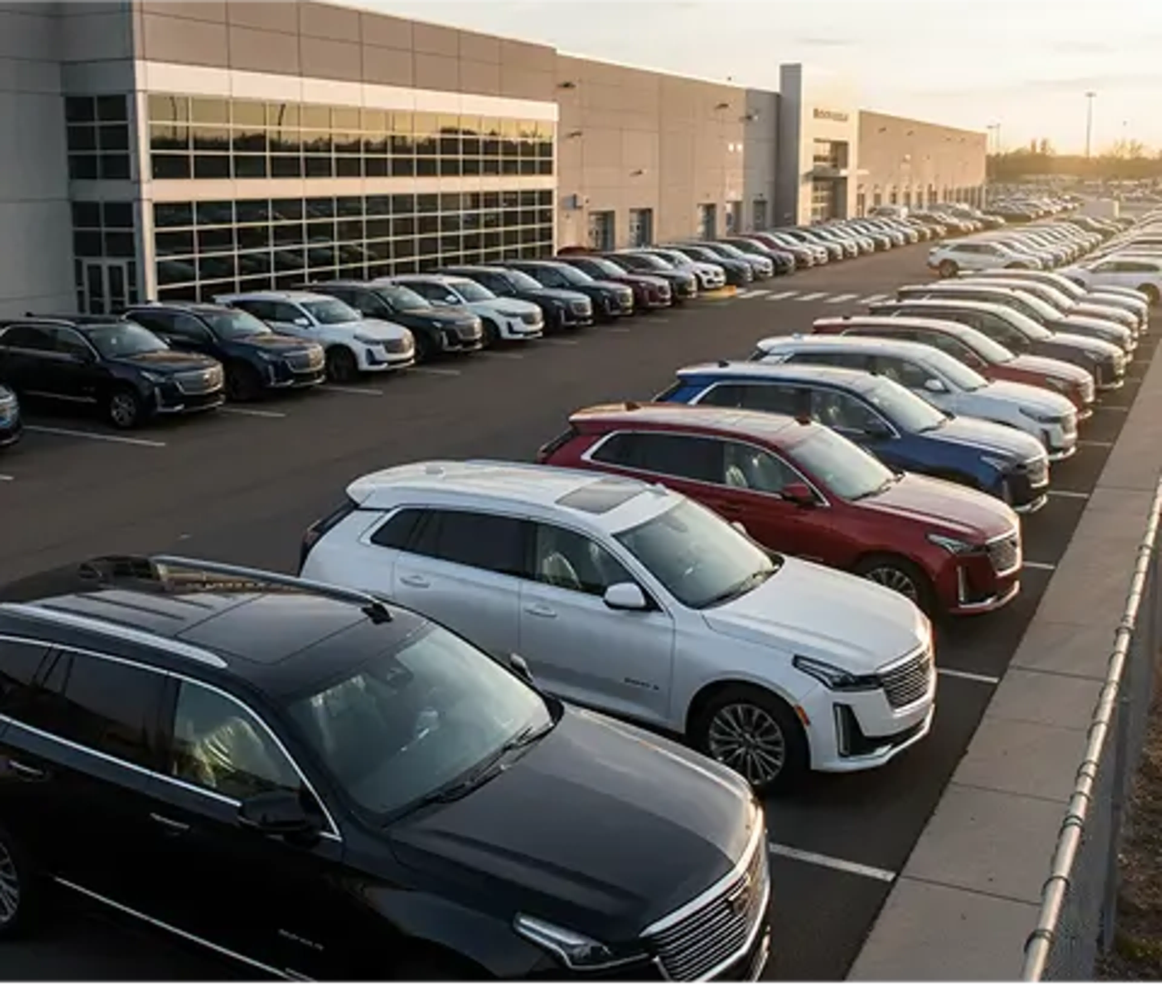 Parking lot filled with vehicles