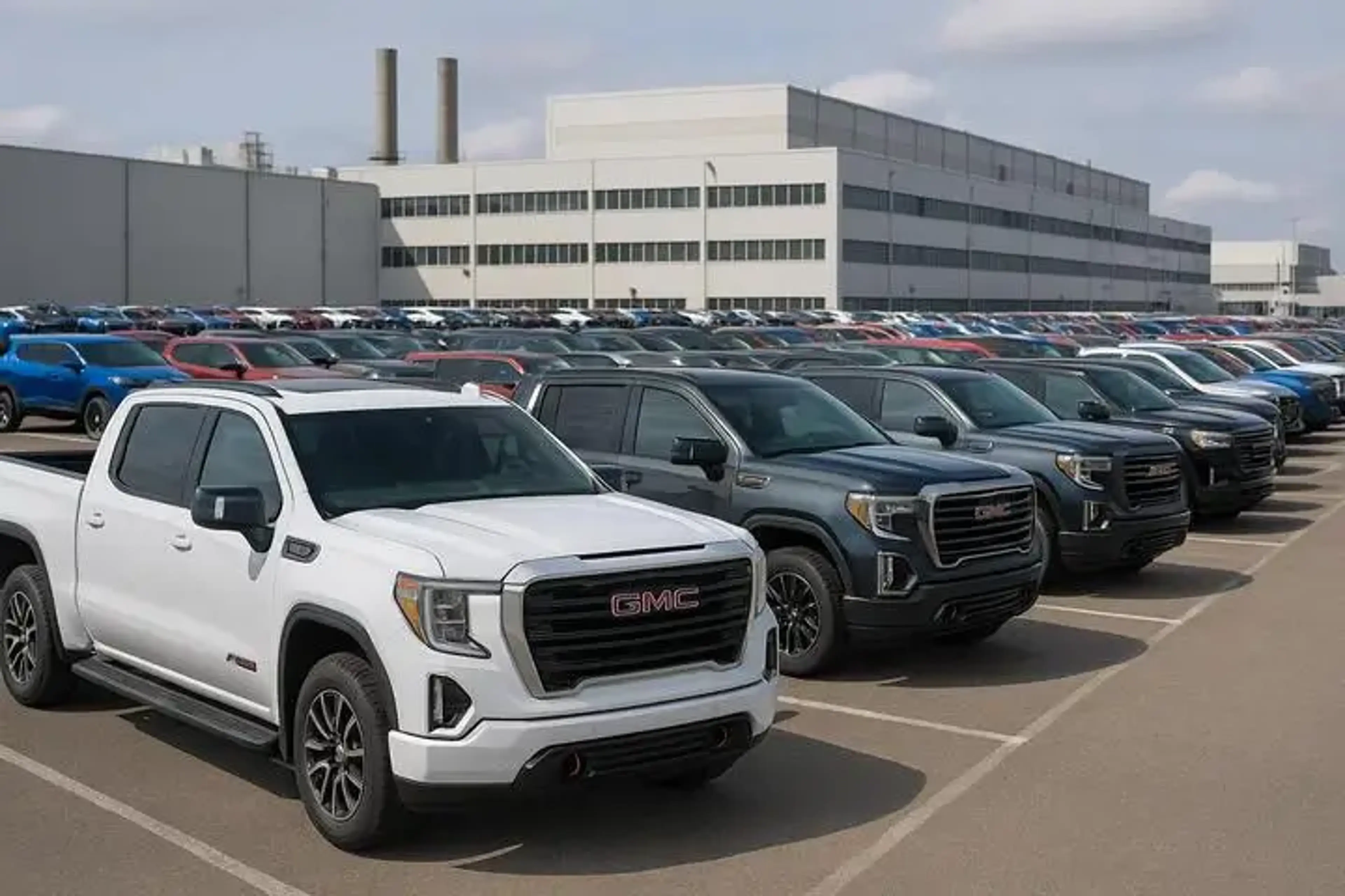 Parking lot filled with vehicles