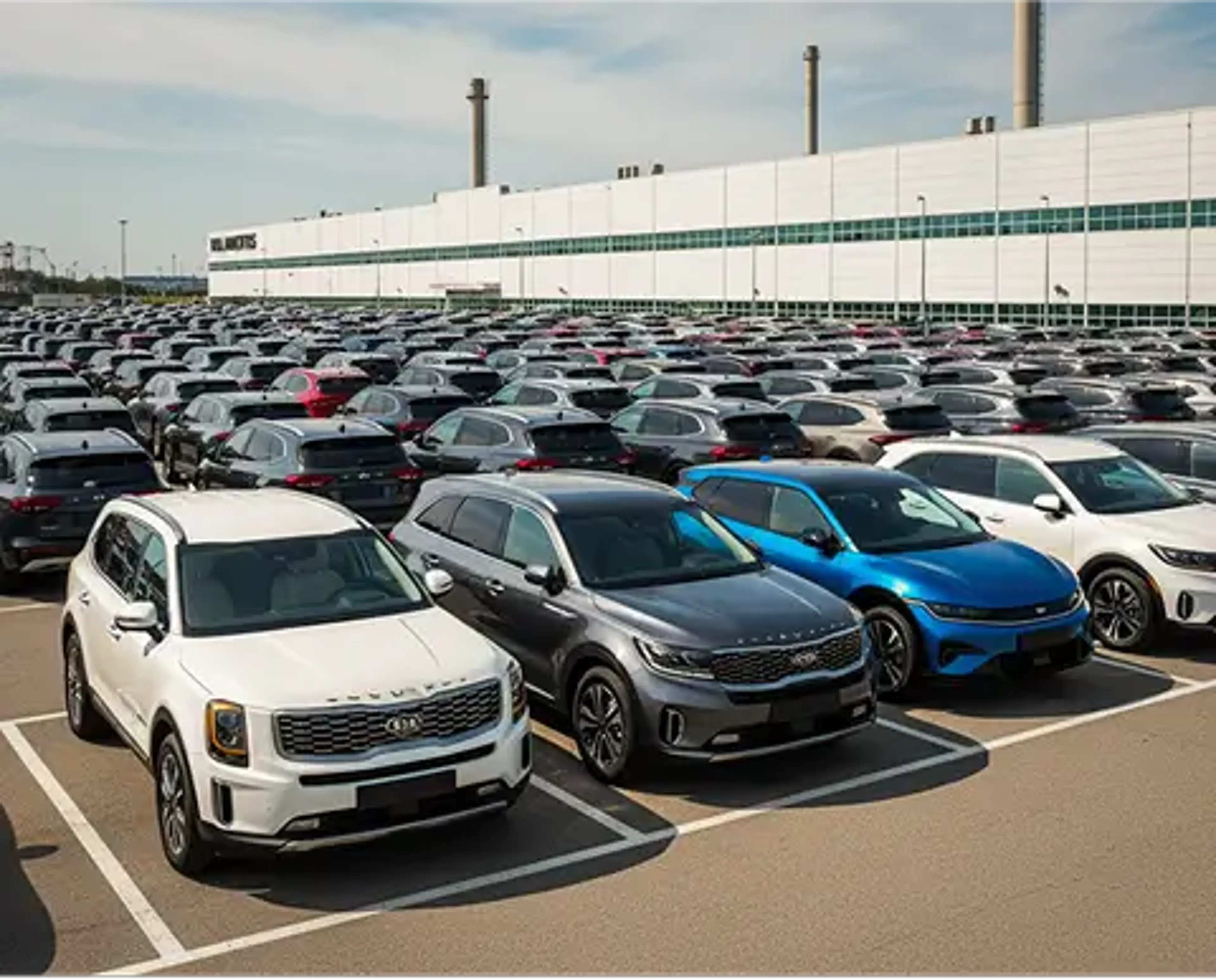 Parking lot filled with vehicles