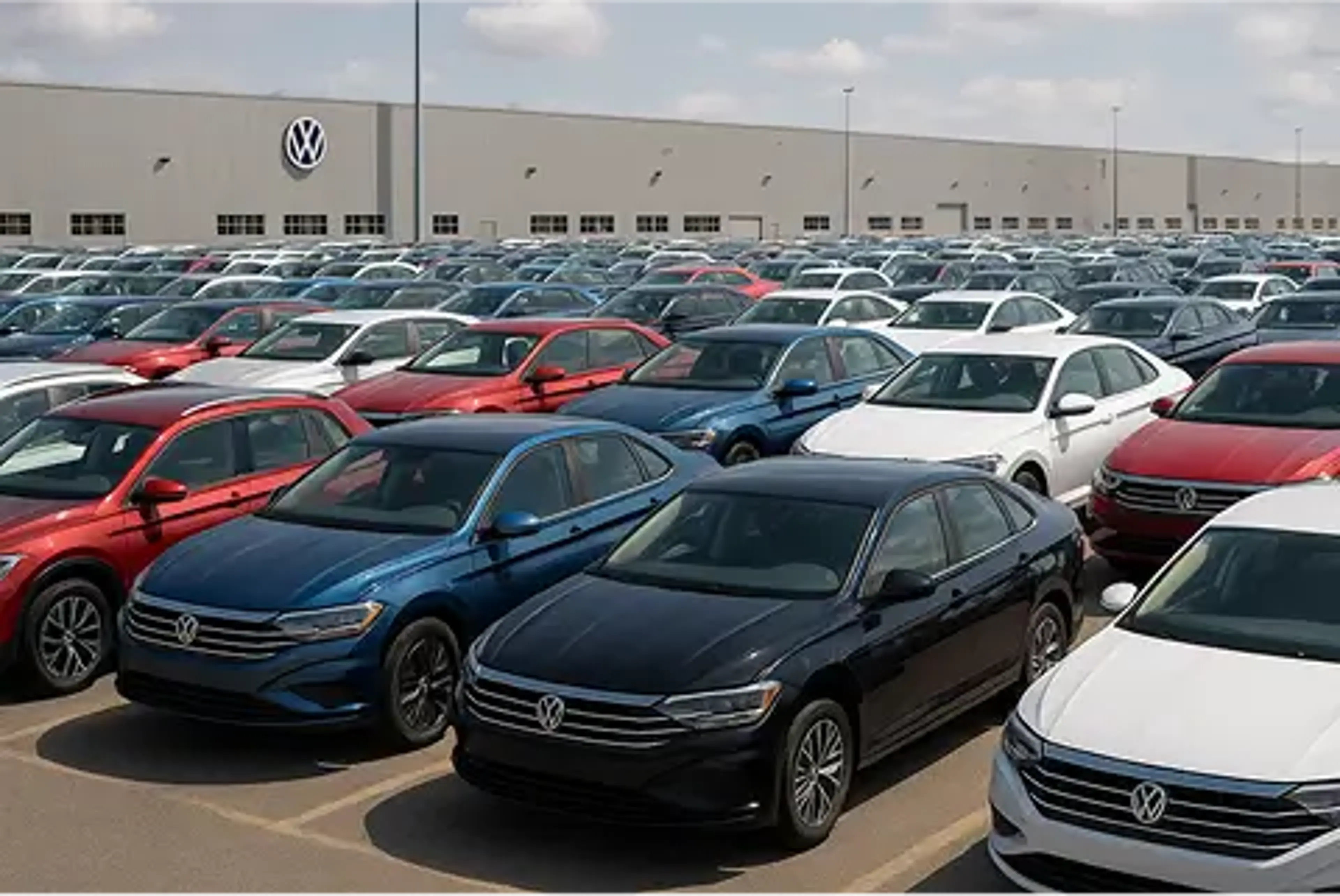 Parking lot filled with vehicles